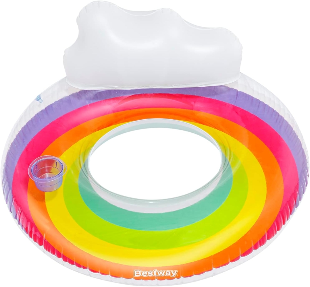 Rainbow Dreams™ Schwimmring mit Kopfstütze Ø 107 cm Bild 1