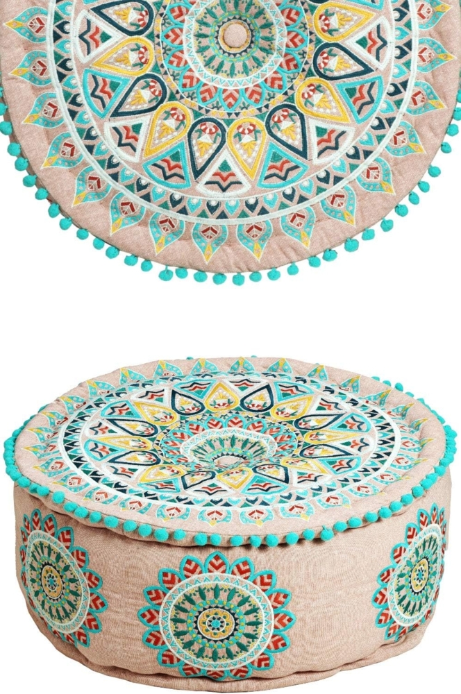 Marrakesch Orient & Mediterran Interior Pouf Arabisches Sitzpouf Badar, Sitzkissen, Bodenkissen, Handarbeit Bild 1