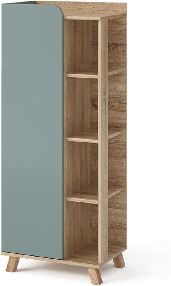 Vicco Midischrank Karen Sonoma Blau 50 x 128 cm Tür offene Fächer Bild 1