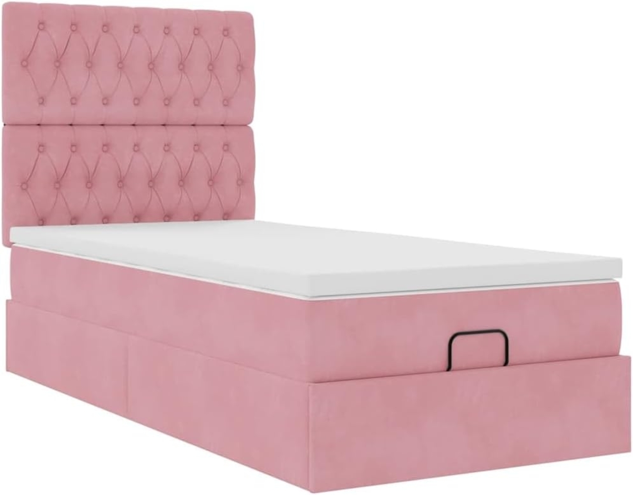 Ottoman-Bett mit Matratzen Rosa 100x200 cm Samt 3313528 Bild 1