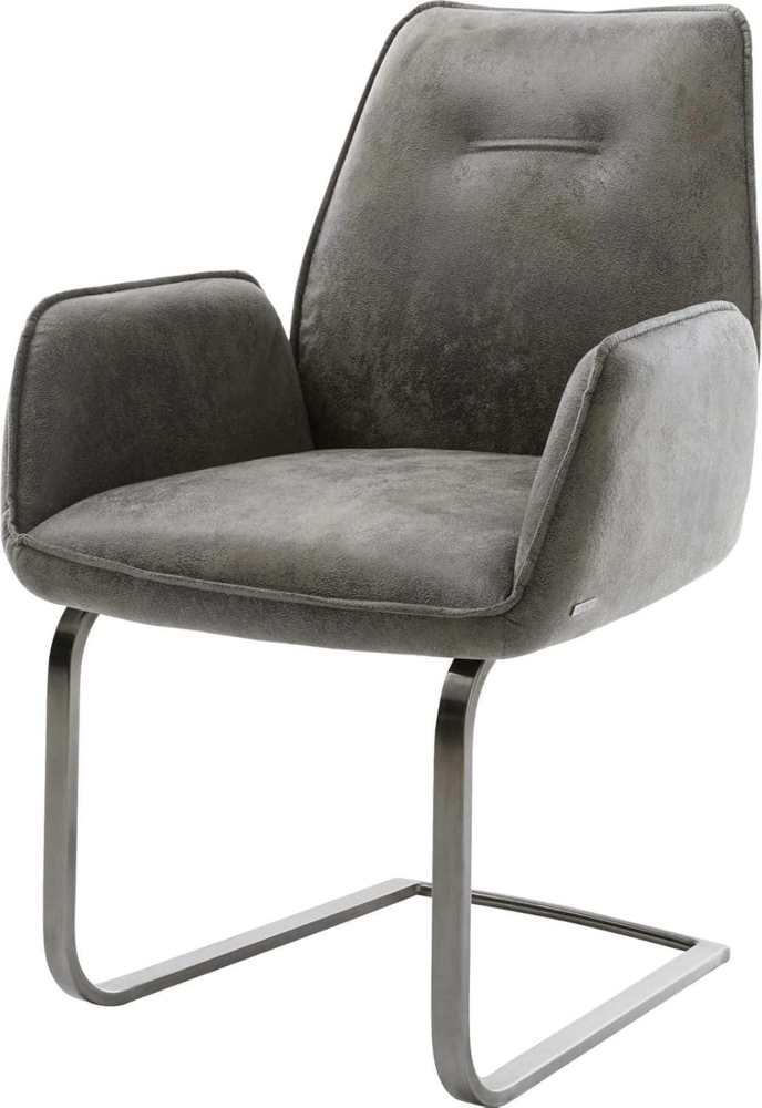 Freischwinger Zoa-Flex Mikrofaser Grau Antik Freischwinger flach Graphit Taschenfederkern Bild 1