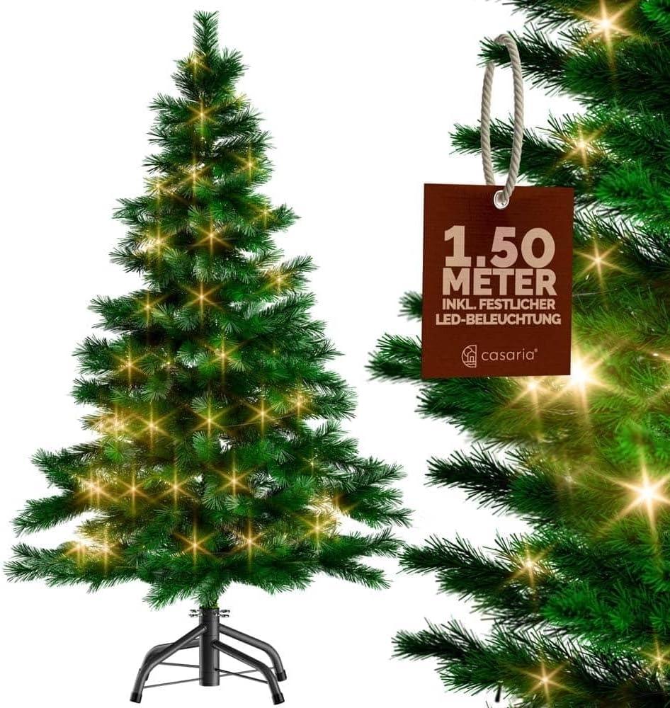 Casaria Künstlicher Weihnachtsbaum, 140 cm LED Lichterkette Edeltanne 470 Spitzen Naturgetreu Bild 1