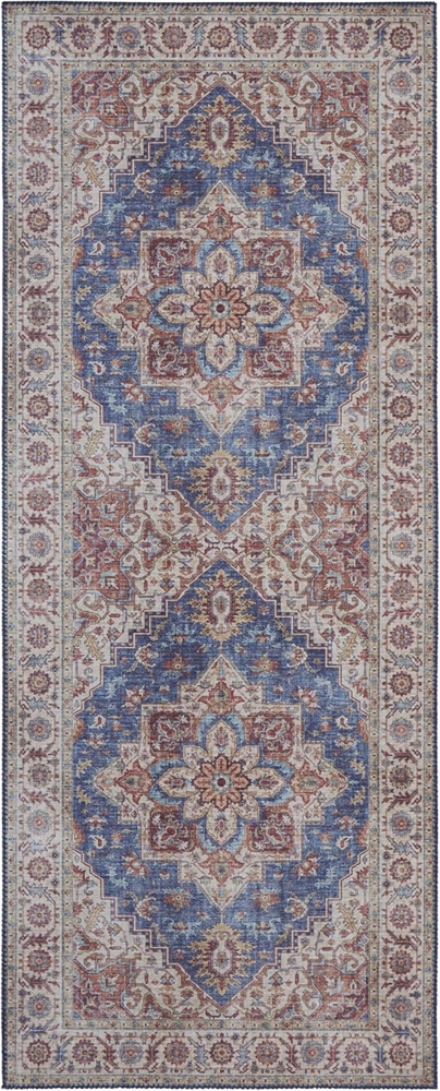 Vintage Teppich Anthea Jeansblau - 80x200x0,5cm Bild 1