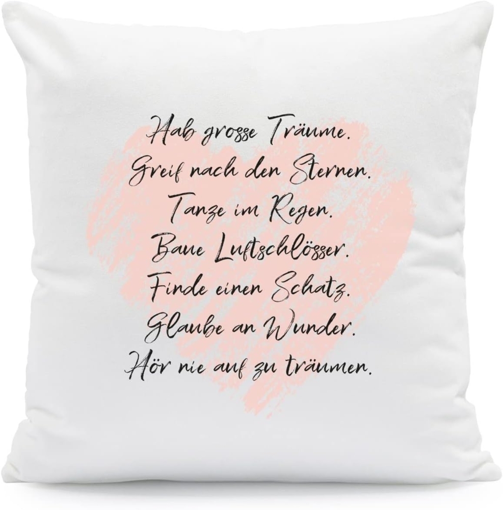 GRAVURZEILE Zierkissen Kissen mit Spruch - Traumsprüche - Geschenk für Kinder -, starke Farben ohne verblassen, Maschinenwäsche geeignet - mit Füllung Bild 1