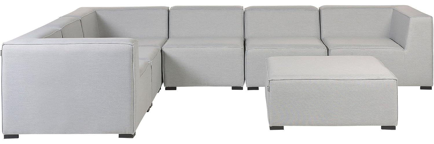 Ecksofa mit Ottomane AREZZO Hellgrau Bild 1