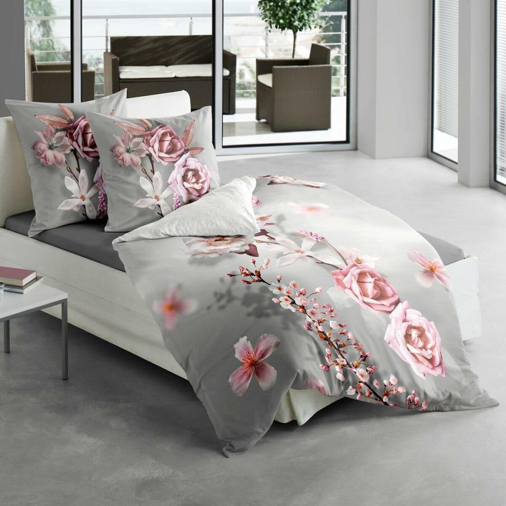 Traumschlaf Mako-Satin Bettwäsche Rose|155x220 cm + 80x80 cm Bild 1