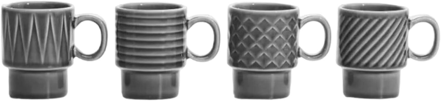 Elegantes Espresso-Tassen Set aus Steingut, 4er-Set, 10 cl Bild 1