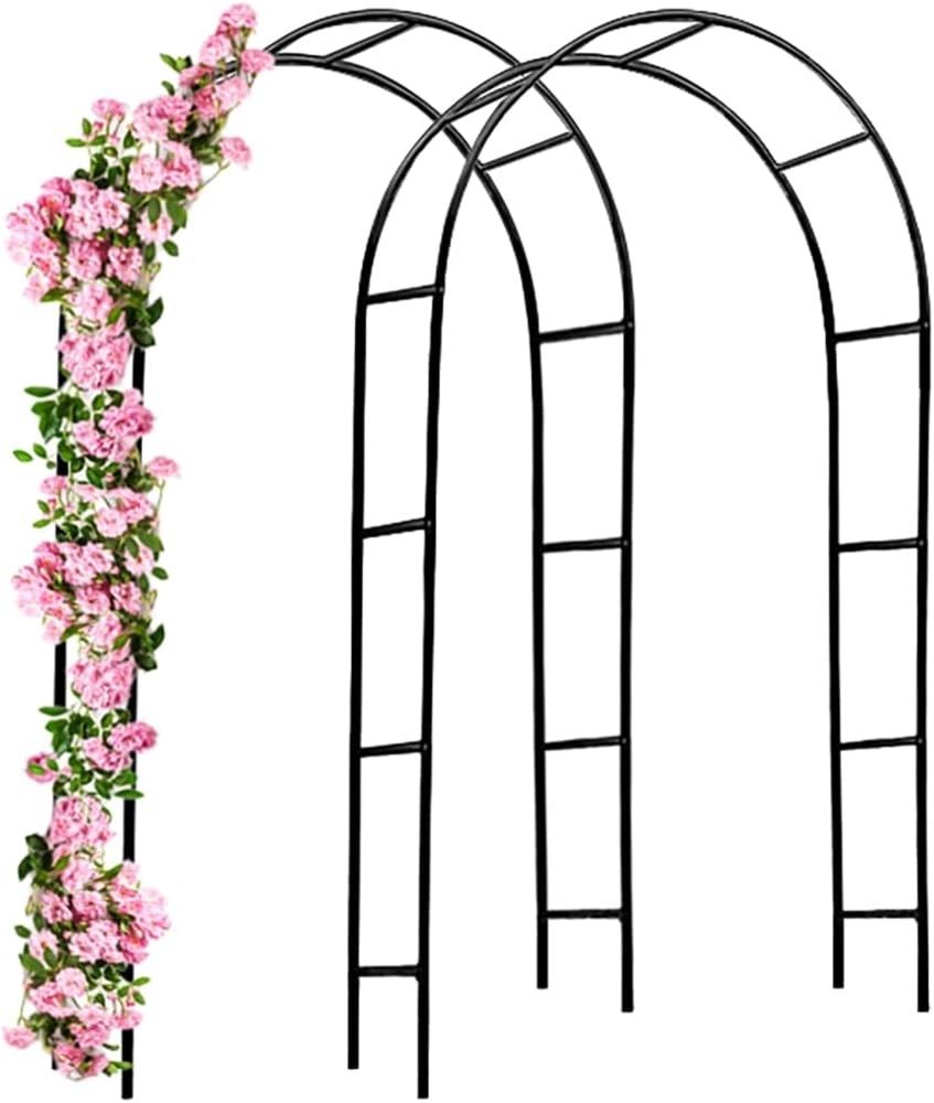 Deuba Rosenbogen Gartenbogen, 240 x 140 x 37 cm, pulverbeschichtetes Metall, 2 Rosenbogen Bild 1