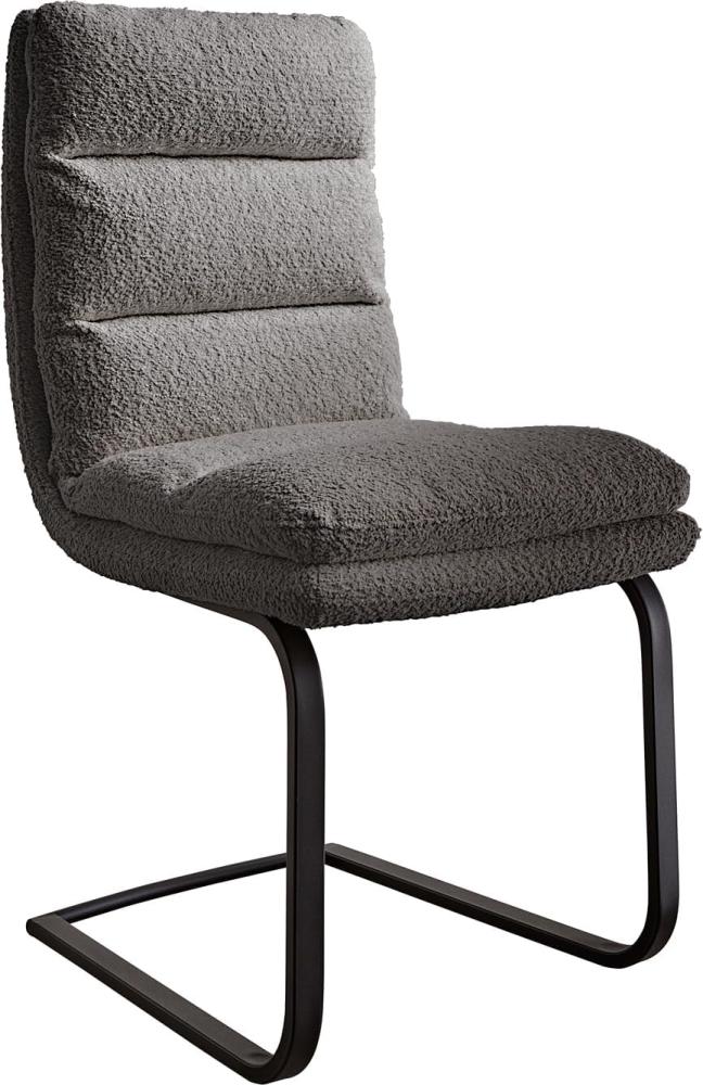 Schwingstuhl Abelia-Flex Bouclé Grau Freischwinger flach Schwarz Bild 1