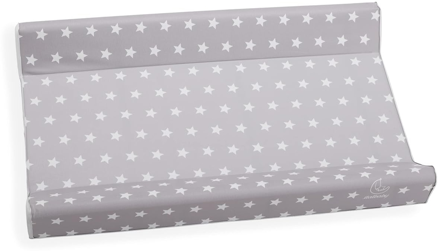 Wickelauflage aus PVC, 2 Seiten, zum Windelwechseln, universell, Maße 49 x 81 x 10 cm, hergestellt in Italien, Italbaby Starlette Grey Bild 1