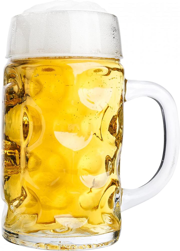 Maßkrug 0,5L geeicht Halber Liter Bierkrug mit Henkel Bierglas perfekt geeignet für Gastronomie Bild 1