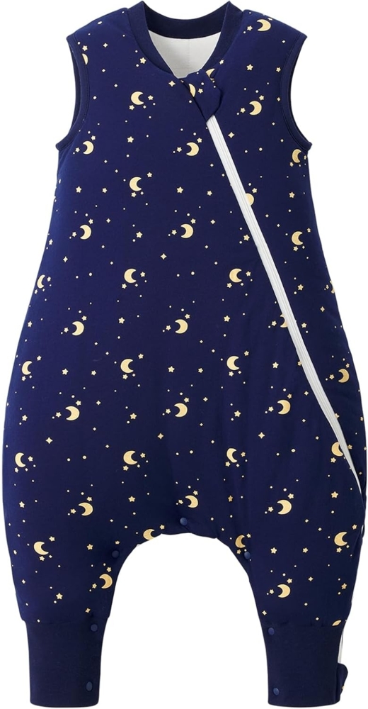 Duomiaomiao Baby Schlafsack mit Füßen 2.5 tog, winterschlafsack 100% Baumwolle Baby, Mädchen mit Schlafsack, Cartoon-Laub (der Mond die Sterne/85CM) Bild 1