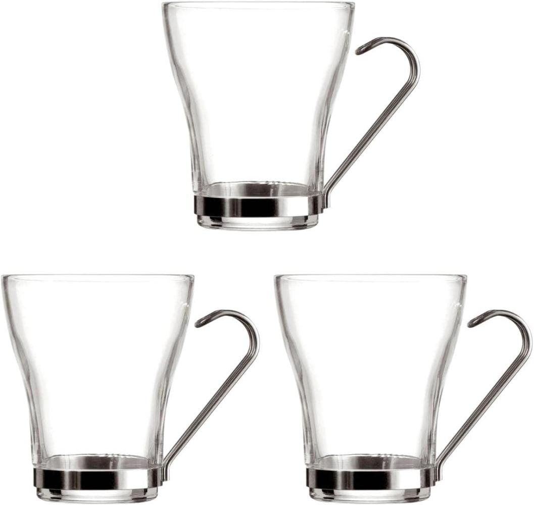 Satz von Kaffeetassen Quid Durchsichtig Stahl Glas (250 ml) (3 Stück) Bild 1