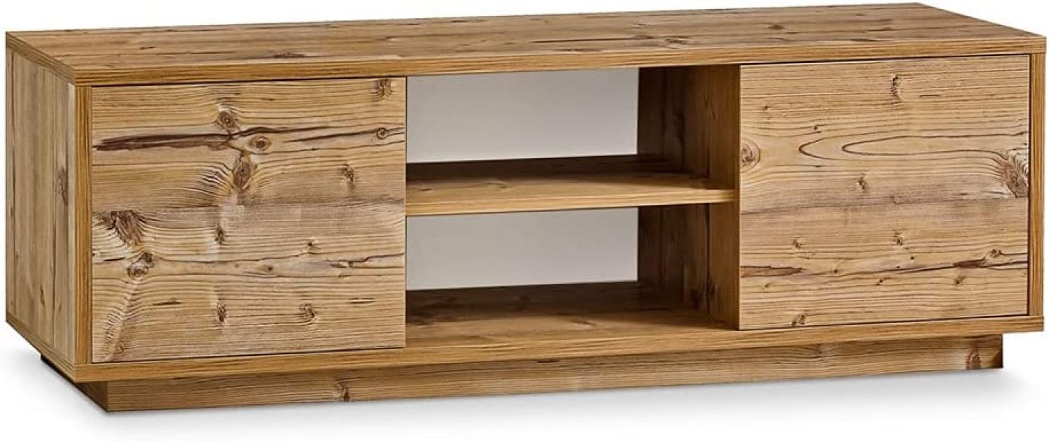 TV-Lowboard Eyecatcher - Fernseher-Tisch in Holz-Optik - HiFi-Kommode mit 2 Türen & 2 Fächern - Wohnzimmer-Möbel Fichte Bild 1