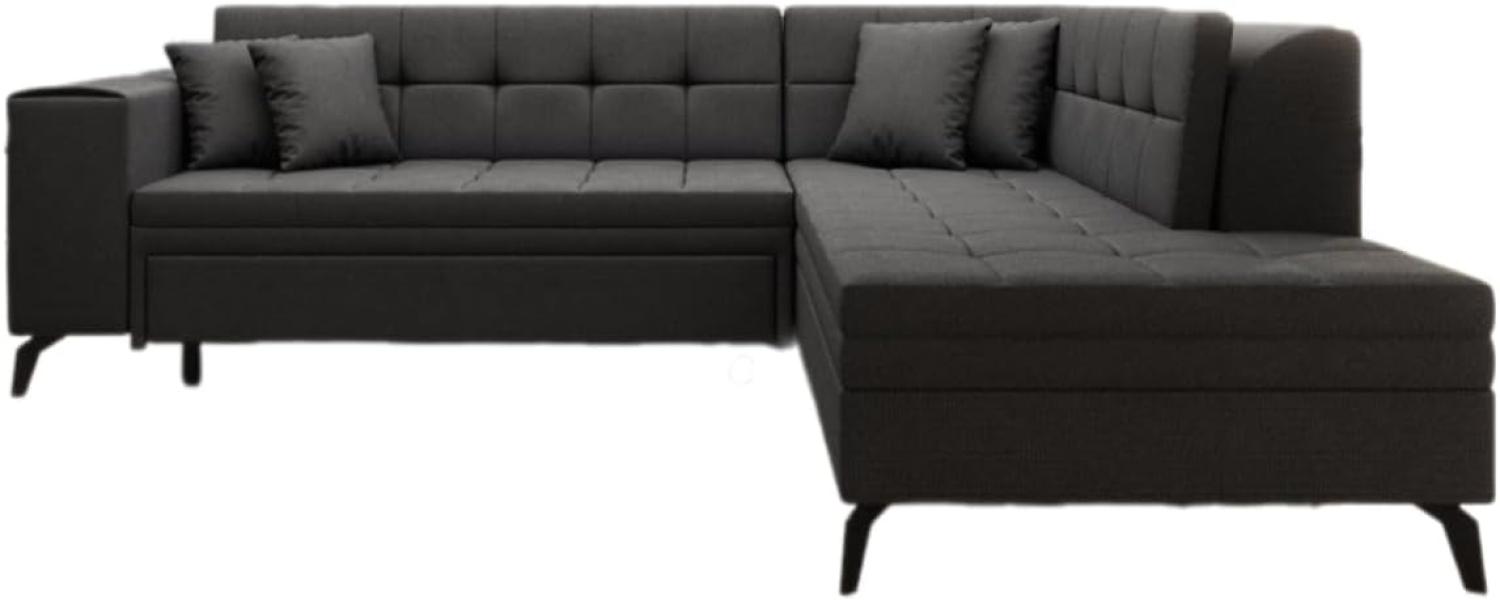 Designer Sofa Lania mit Schlaffunktion Stoff Schwarz Rechts Bild 1