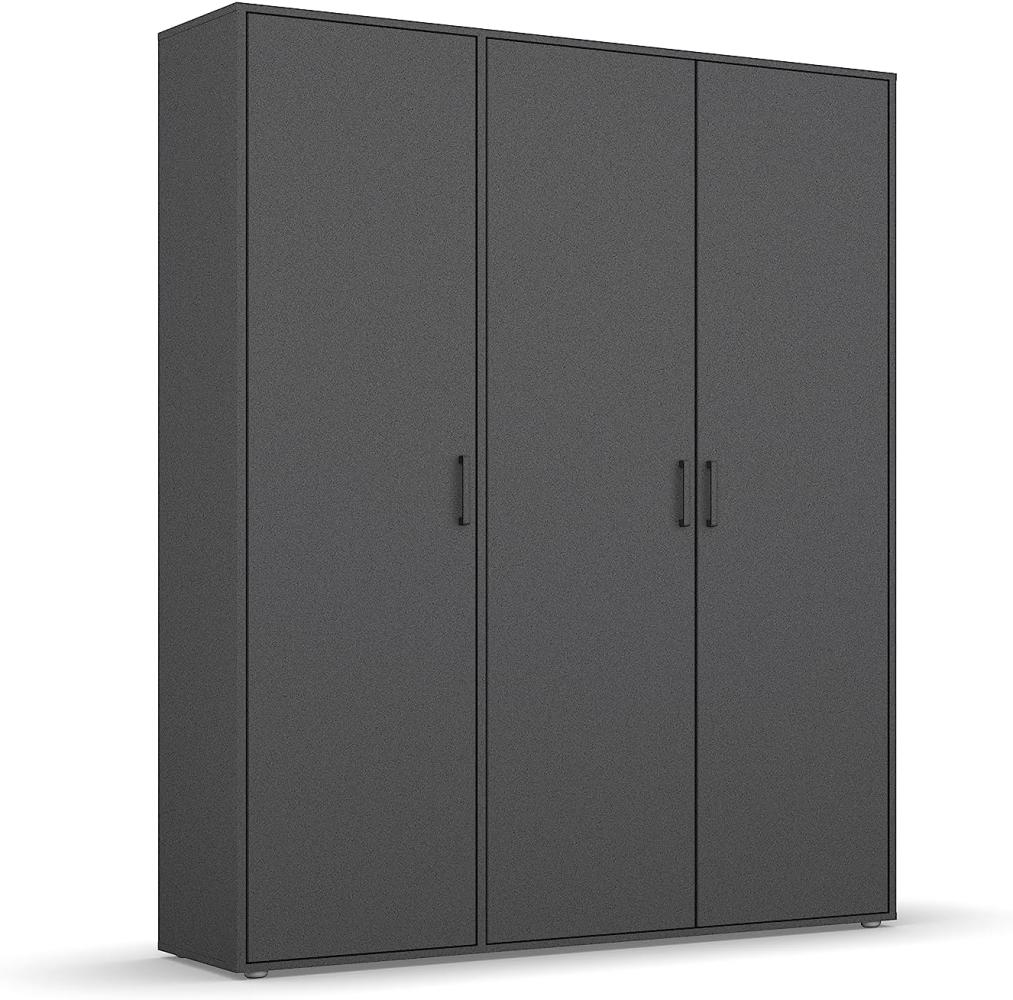 rauch Kleiderschrank; Drehtürenschrank VOYAGER, 3-türig, Graumetallic, 140x194x53xcm Bild 1