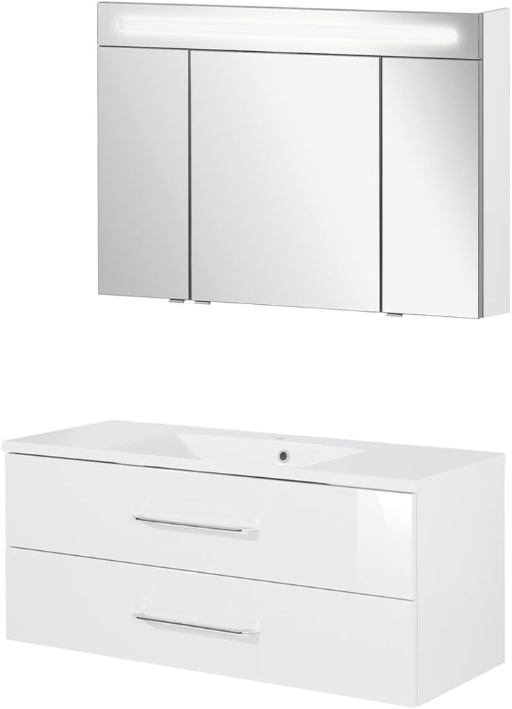 Fackelmann B.CLEVER Badmöbel Set 3-teilig 120 cm, Weiß Bild 1