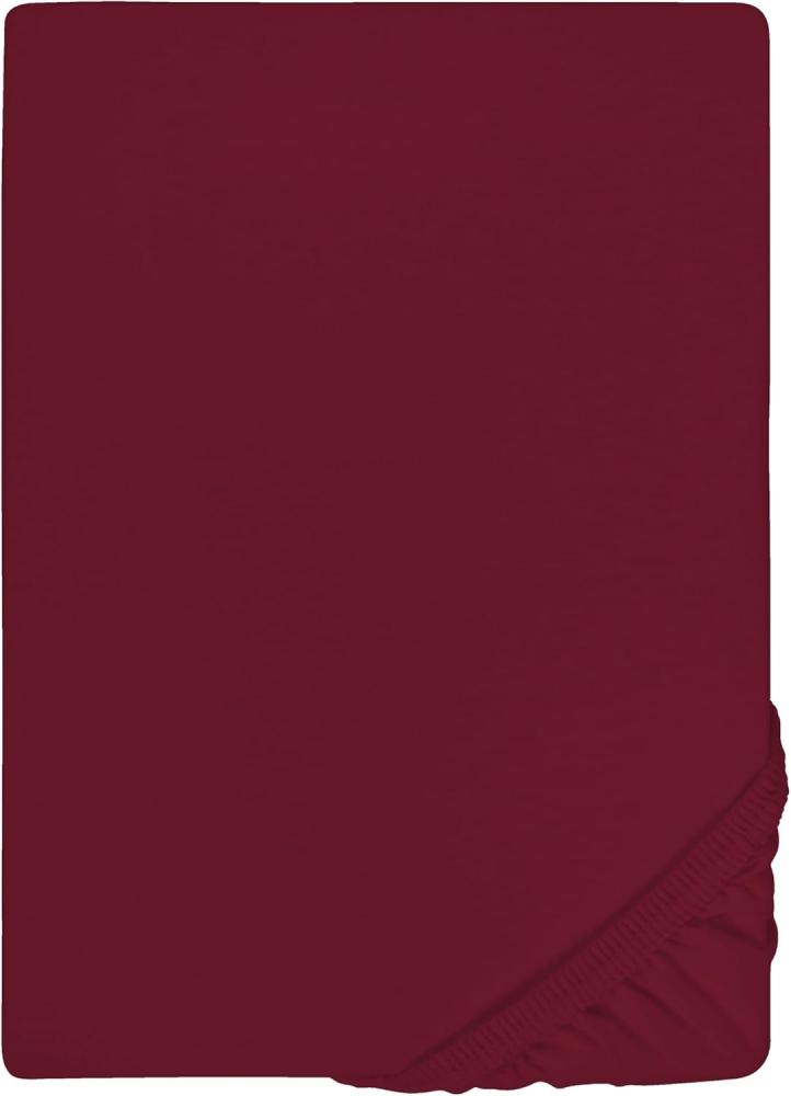 Biberna Jersey Elasthan Spannbettlaken Spannbetttuch 120x200 cm - 130x220 cm Burgund Bild 1