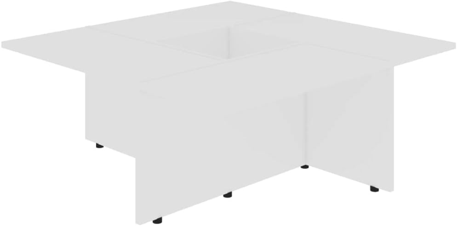 vidaXL Couchtisch Weiß 79,5 x 79,5 x 30 cm Spanplatte Bild 1