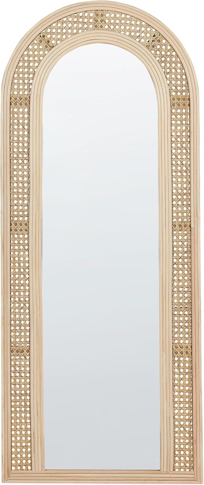 Wandspiegel FRANEY 50 cm 120 cm Rattan Naturfarben Bild 1