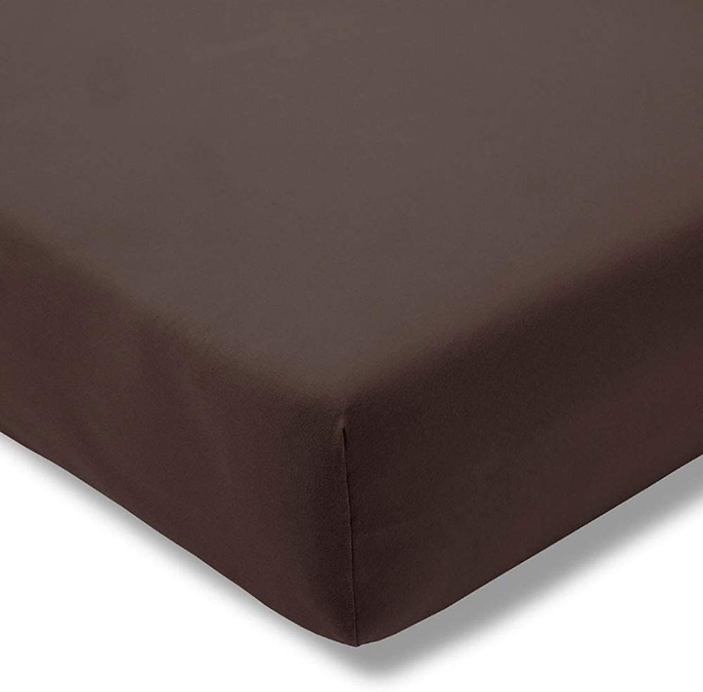 Estella Zwirnjersey Spannbetttuch für Boxspring Topper 180-200x200x7 cm schoko (385) Bild 1