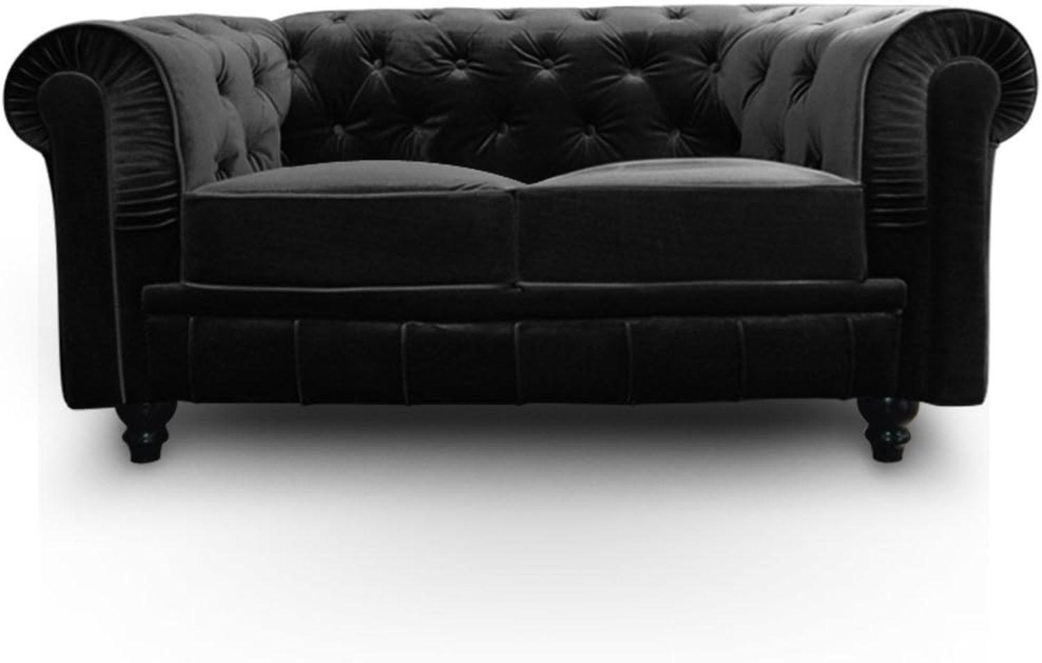 Menzzo Grand Canapé Chesterfield 2-Sitzer Sofa mit Samtbezug Rosa Bild 1