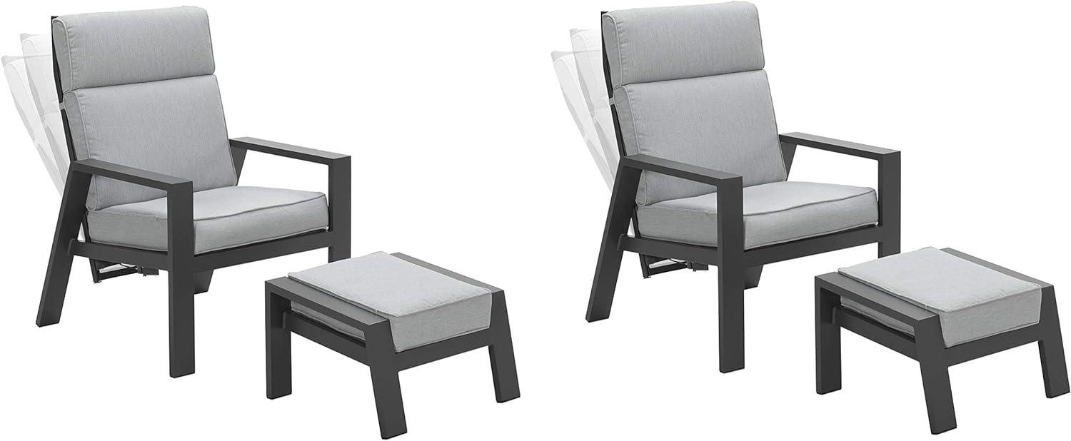 MAX Relax Sessel Diningsessel Liege mit Hocker- anthrazit Bild 1