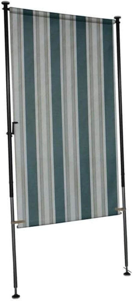 Angerer Freizeitmöbel GmbH Balkonsichtschutz Exklusiv - Senkrechtmarkise für Sicht- und Sonnenschutz - Montage ohne Bohren und Dübeln - ideale Balkonmarkise für Mietwohnungen (Grün-Beige, 150 cm) Bild 1