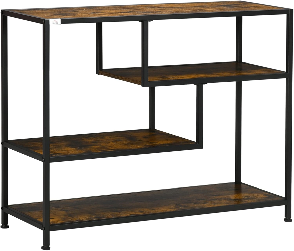 HOMCOM Konsolentisch Standregal mit Kippschutz, Sofatisch im Industriedesign (Beistelltisch, 1-St, Flurtisch), Stahl, 99.6 x 33.6 x 74 cm Bild 1