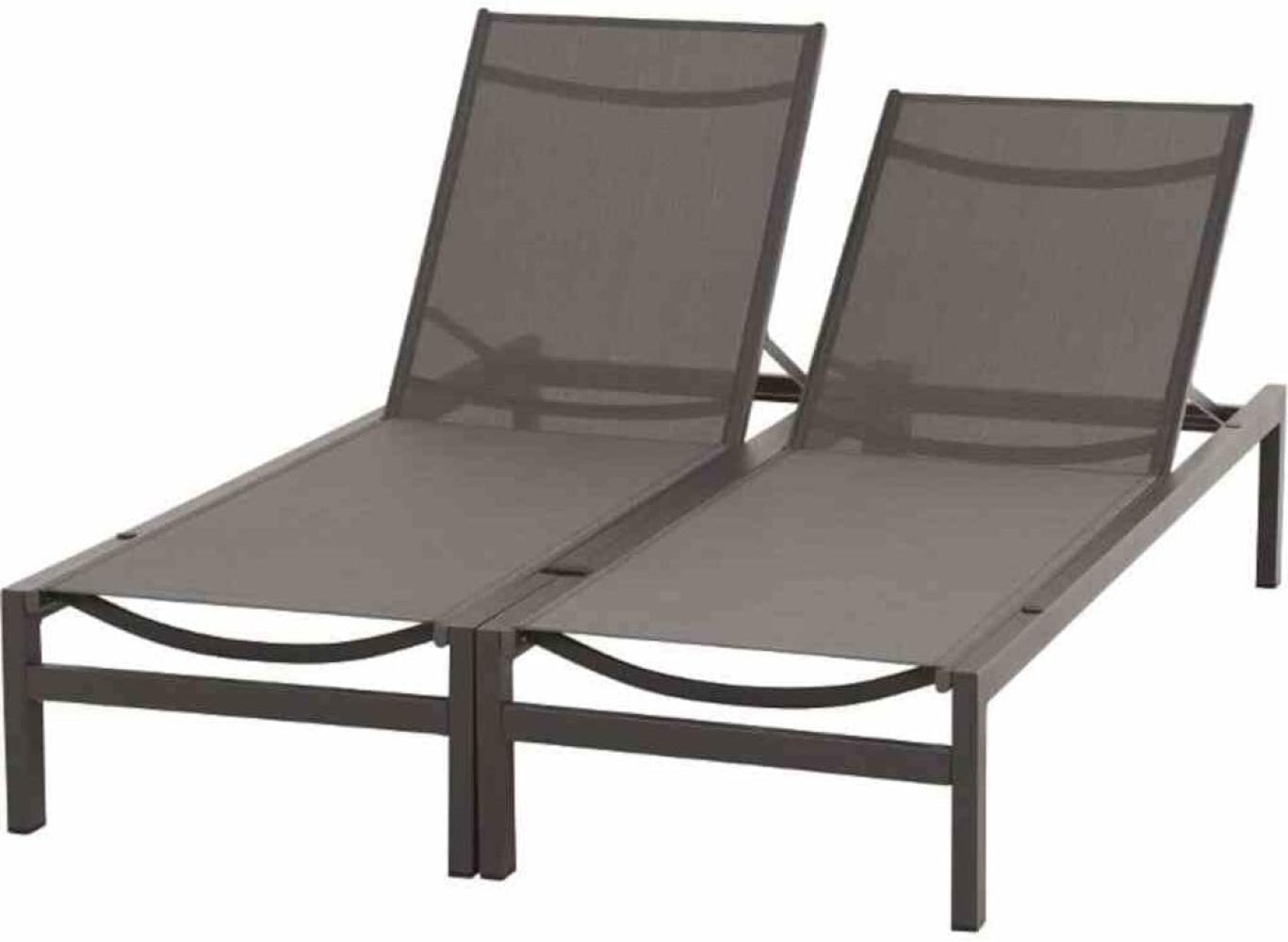 SIENA GARDEN Rimini Lounger Set 2 tlg. Alu,matt-anthrazit, Textilbezug Bild 1