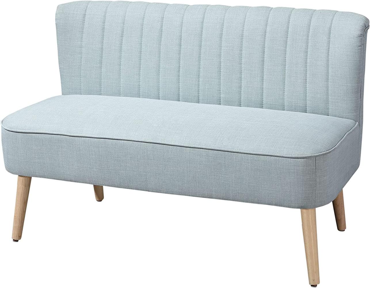 HOMCOM 2-Sitzer Stoffsofa Polstersofa Sitzmöbel Loungesofa Holz Schaumstoff Hellgrün 117 x 56,5 x 77 cm Bild 1