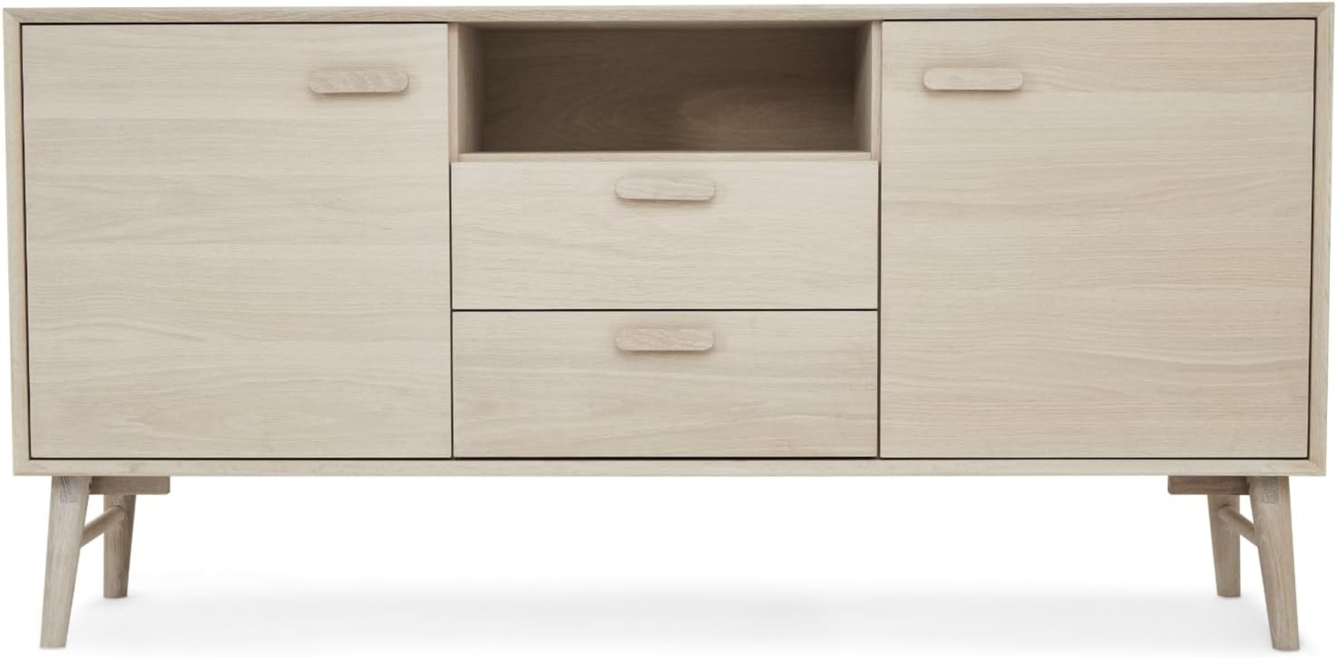 Porto Sideboard mit 2 Türen - 160 cm breit - Eiche Weiß geöltes Bild 1