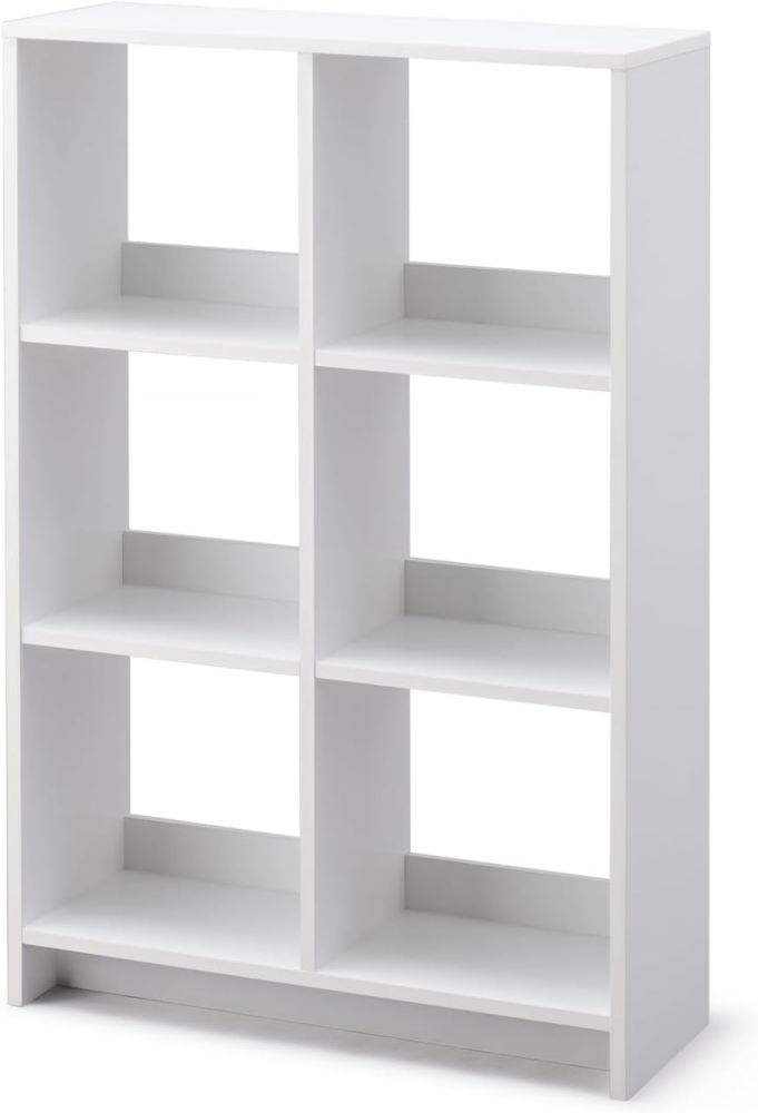 Iris Ohyama Würfel-Bücherregal, offenes Holzregal, Schrank mit 6 Böden, offenes Holzregal, Einfache Montage, modular, Büro, Wohnzimmer, Schule, 27 x 69 x 110, WOS-6, weiße Eiche Bild 1