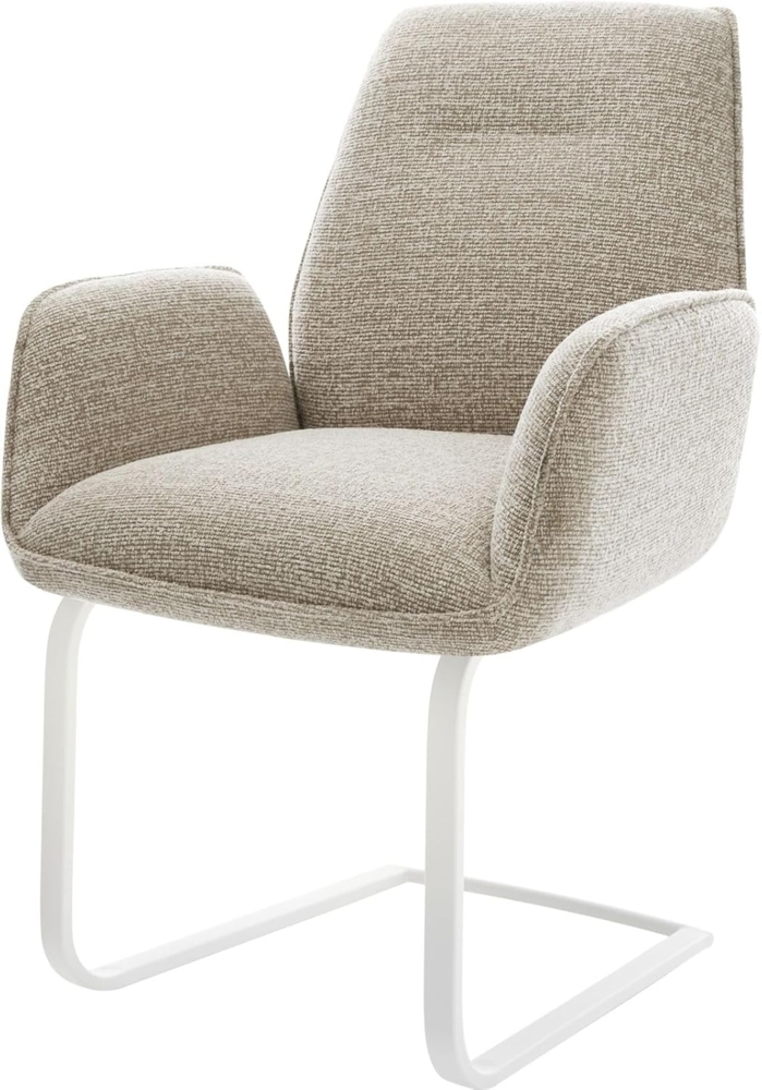 Freischwinger Zoa-Flex Webstoff Soft Beige Freischwinger flach Weiß Taschenfederkern Bild 1