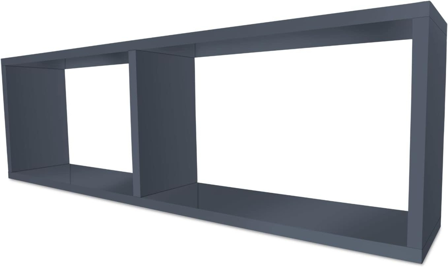 Wandregal COMPACT Schweberegal aus Holz mit 2 Fächern Anthrazit Bild 1