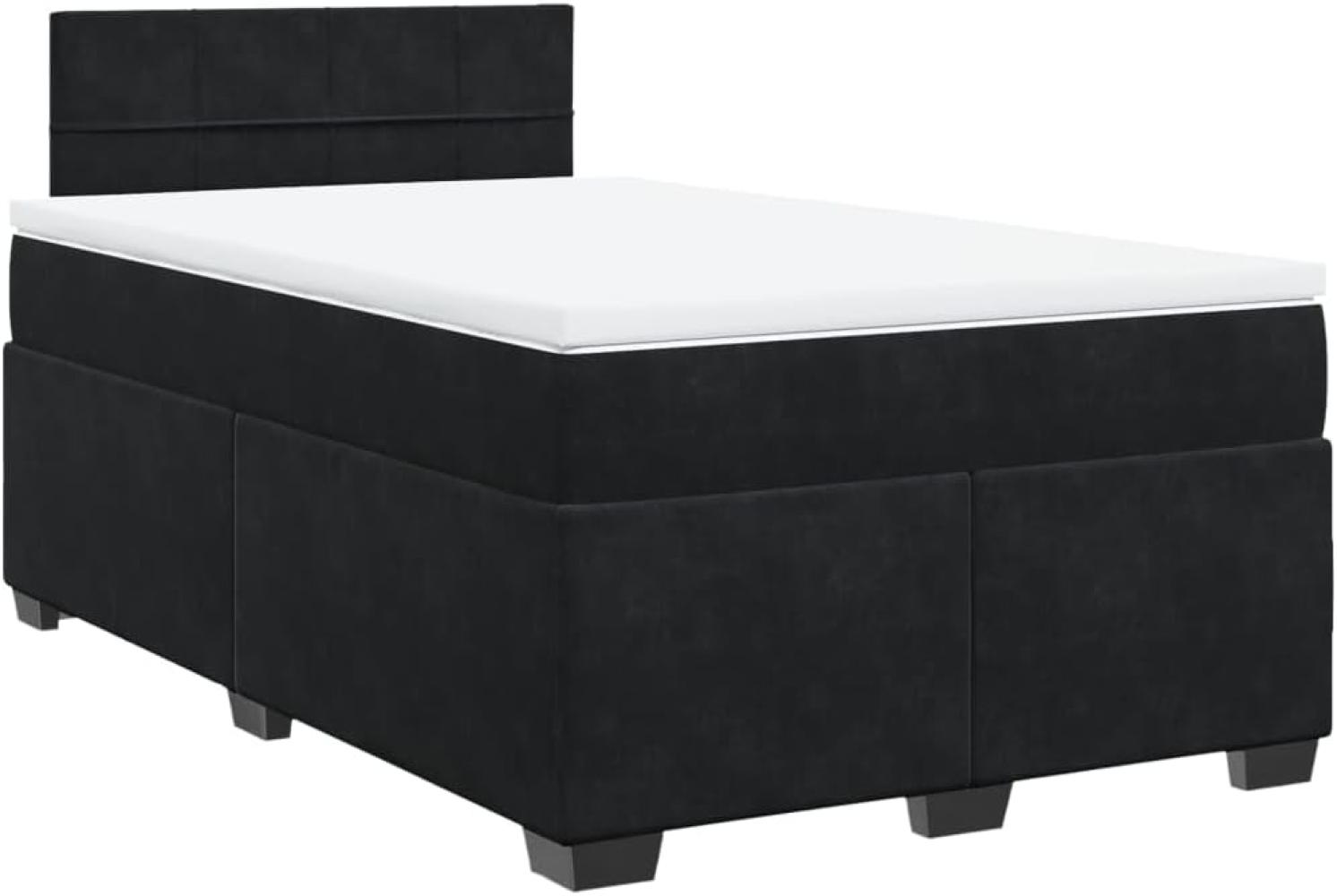 Boxspringbett mit Matratze Schwarz 120x200 cm Samt 3286284 Bild 1