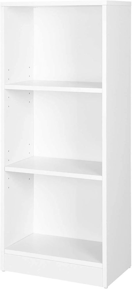 Vasagle Bücherregal, Regal mit 3 Fächern, Standregal, mit höhenverstellbaren Ablagen, für Wohnzimmer, Kinderzimmer, Büro, 24 x 40 x 93 cm, weiß LBC103W Bild 1