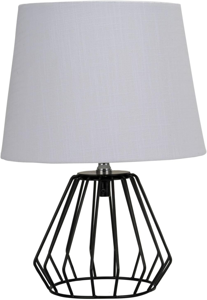 Pauleen Tischleuchte Shiny Diamond max. 20W hellgrau/schwarz, Stoff/Metall, ohne Leuchtmittel, E27 Bild 1