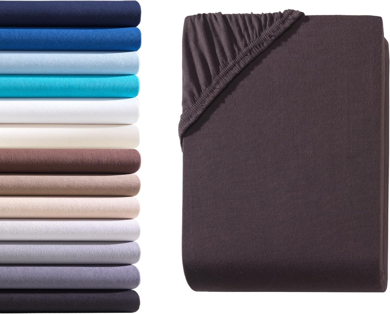 Hometex Premium Textiles Spannbettlaken Boxspringbett Spannbettlaken für hohe Matratzen, Jersey, Gummizug: rundum, Premium Qualität 160 g/m² feinster Baumwolle Bild 1