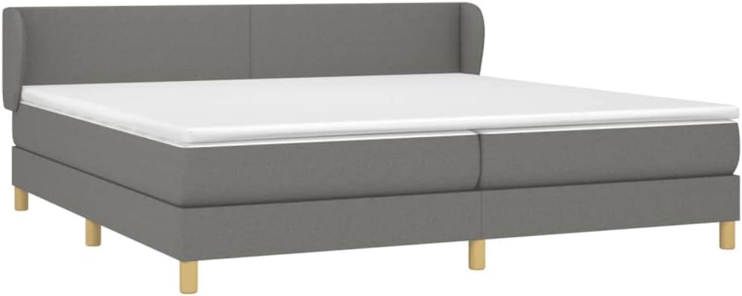 vidaXL Boxspringbett mit Matratze Dunkelgrau 200x200 cm Stoff, Härtegrad: H2 [3126670] Bild 1