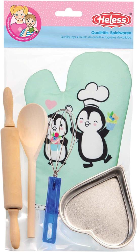 Heless - Kinder-Backset mit Topfhandschuh Pinguin und Backzubehör Bild 1