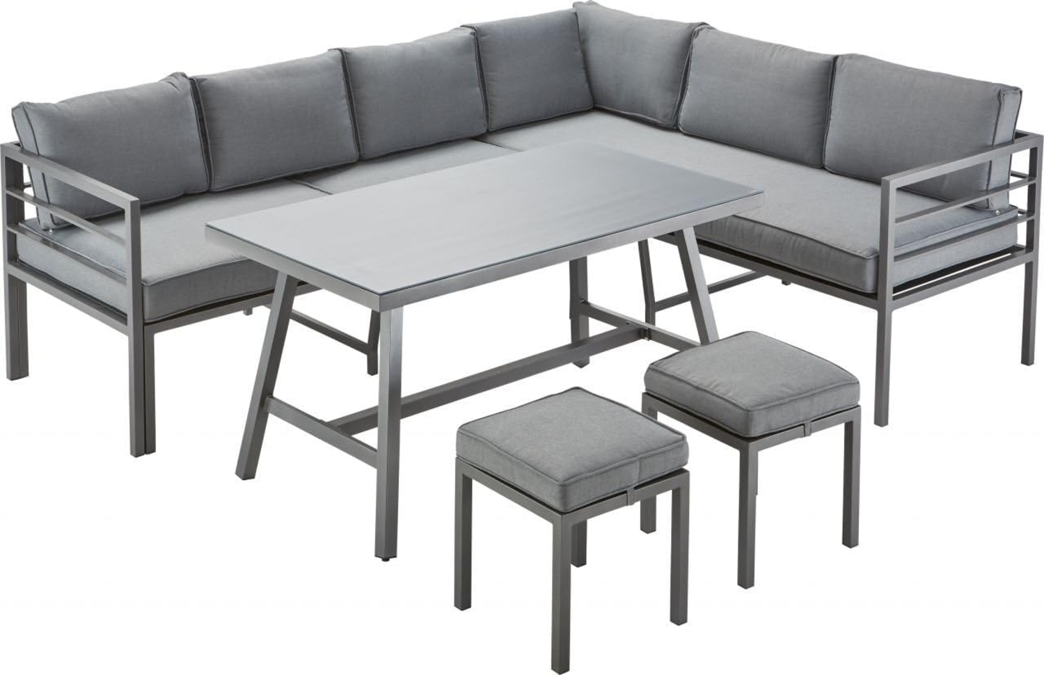 TrendLine Dining Lounge Set Columbia Sitzgruppe Garten Möbel Ecksofa Grau 5tlg Bild 1