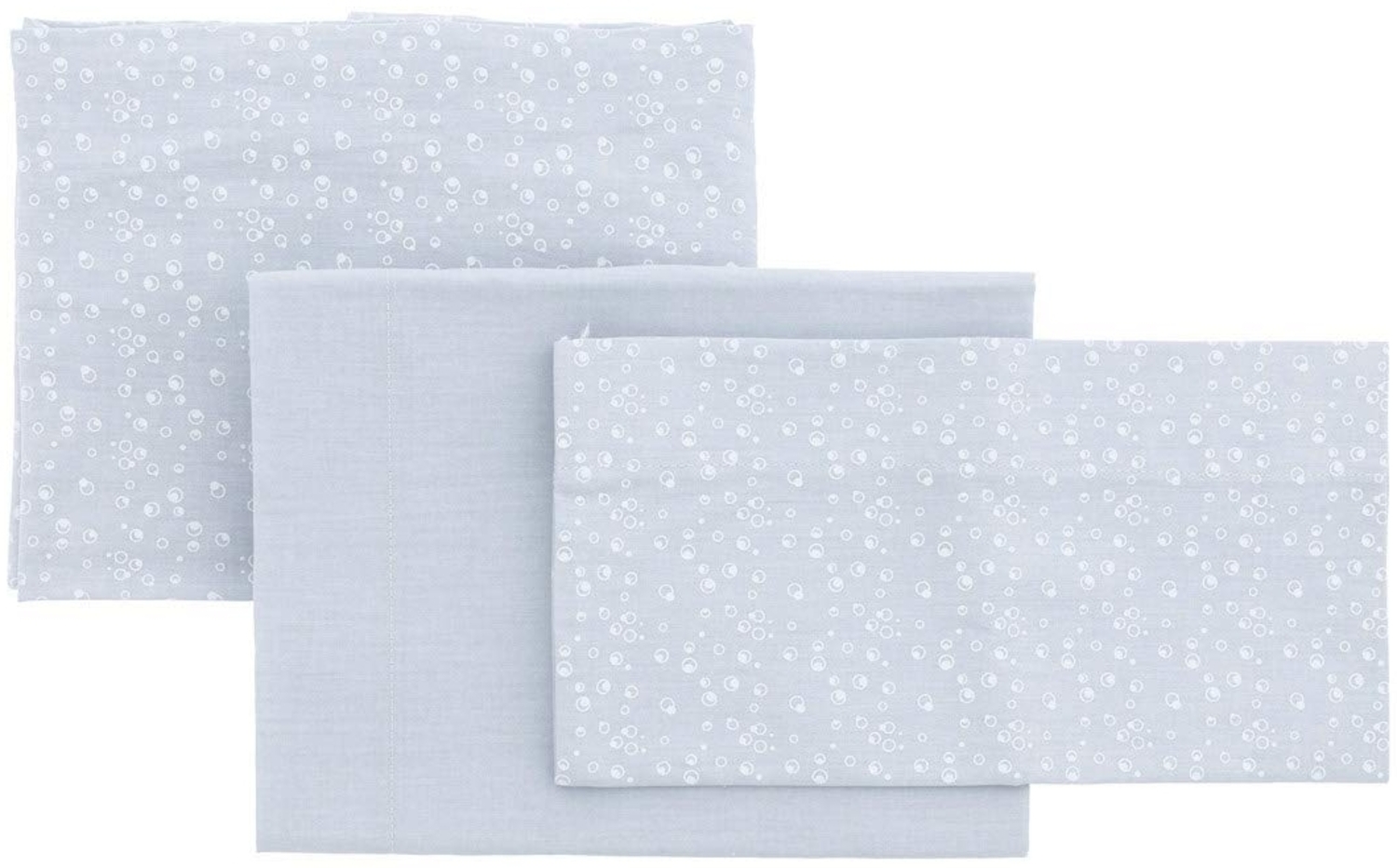 Be 45746 Set 3 Pcs. Cot Flat Sheet 100x165 cm Be Ocean Grey, grau 690 g Bild 1