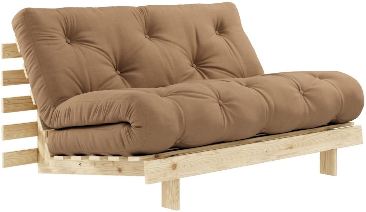 KARUP DESIGN ROOTS Futonsofa Gestell Unbehandelt Matratze Mocca Bild 1