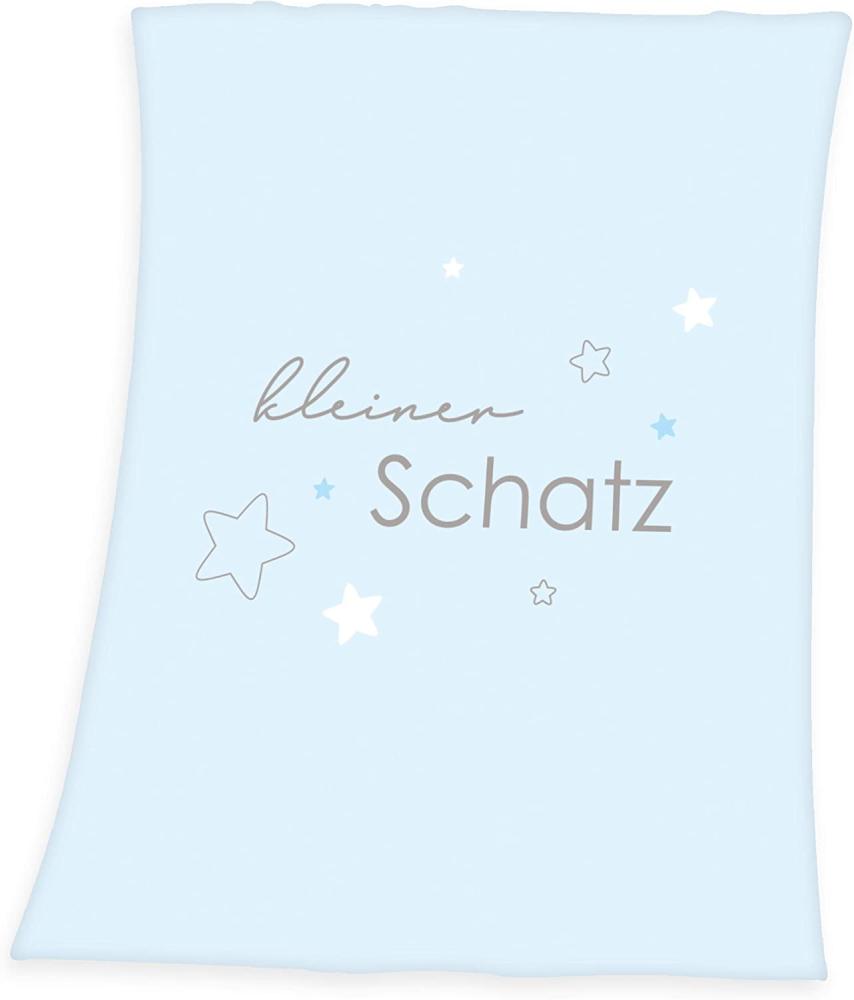 Babydecke Kleiner Schatz, Baby Best, mit liebevollem Schriftzug, Kuscheldecke Bild 1