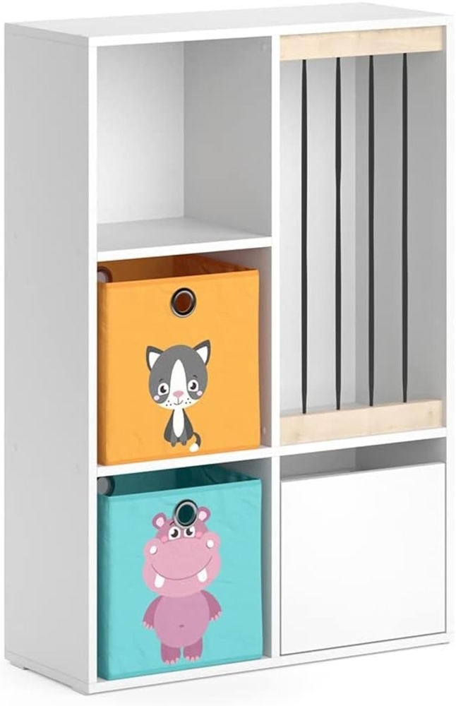 Kinderregal Luigi Weiß 29.2 x 107.8 cm mit 2 Faltboxen opt. 1 Vicco Bild 1