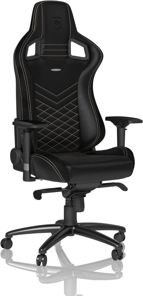 noblechairs Epic Gaming Stuhl - Bürostuhl - Schreibtischstuhl - PU-Kunstleder - Inklusive Kissen - Schwarz/Gold Bild 1