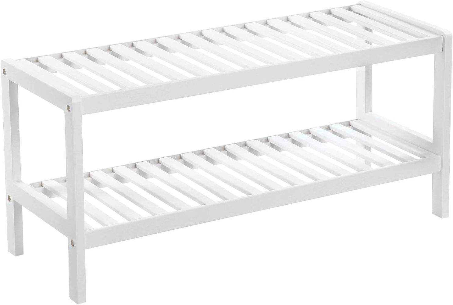 Schuhregal aus Bambus, 70 x 26 x 33 cm, weiß LBS02WT Bild 1