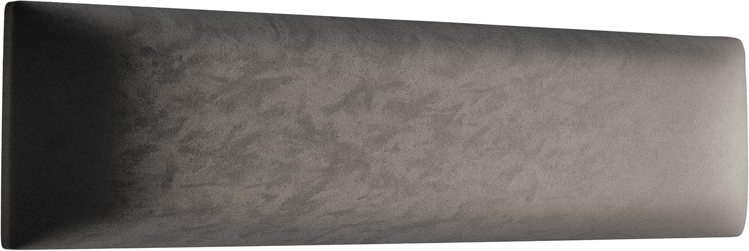 Muralo Samt Wandkissen Stoff Polsterpaneel Schlafzimmer Wohnzimmer Bett Wandpolster Bettkopfteil Lendekissen Modern Luxus Gepolstert Polster Paneel (Graphit, 80x20 cm) Bild 1