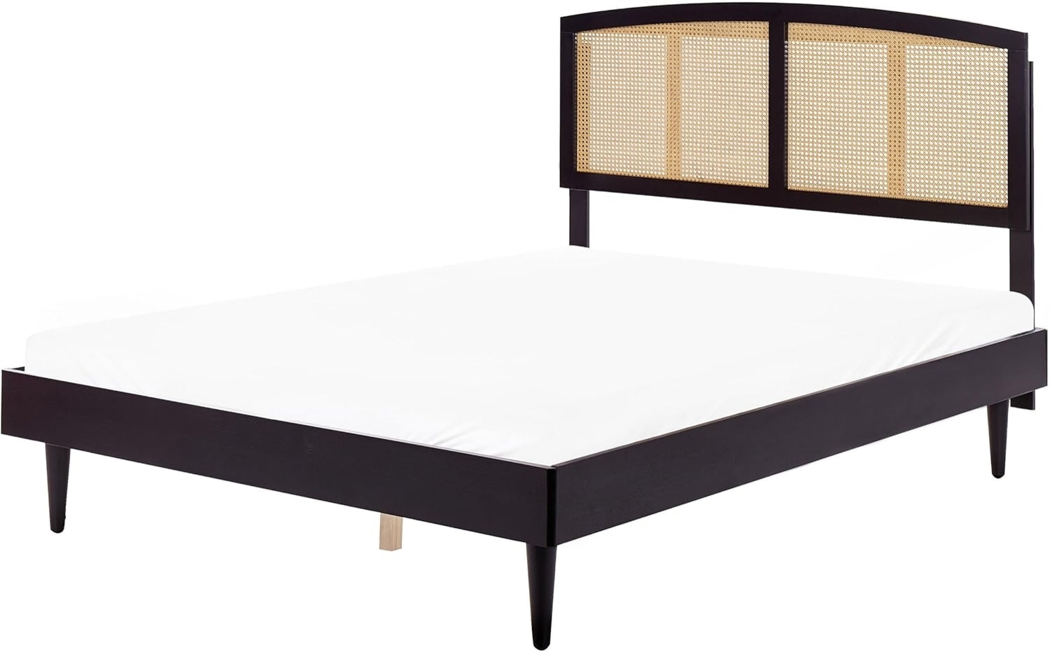 Bett mit Lattenrost VARZY 160 x 200 cm Rattan Schwarz Bild 1